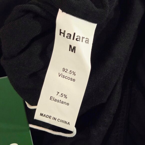 (NWT) Halara Women's V Neck Puff Sleeve Work Bodysuit Long Sleeve Black New - Picture 13 of 13